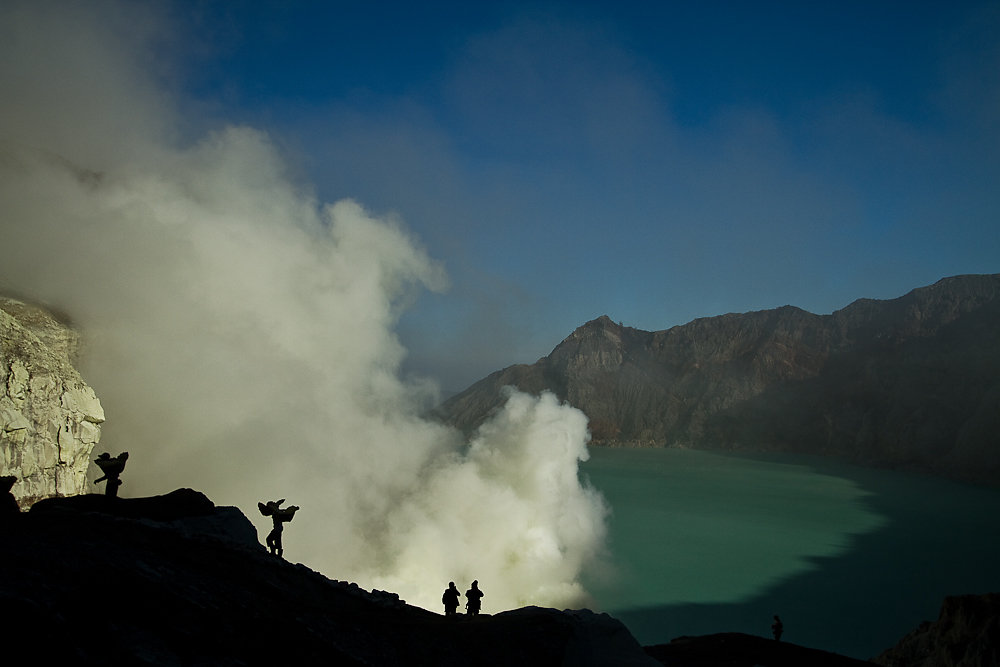 Sulfur mining at Kava Ijen  - Indonesia